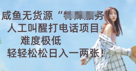 咸鱼无货源人工叫醒打电话项目，难度极低， 轻轻松松日入一两张-小y轻创