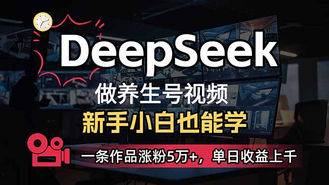 (14199期)小白用DeepSeek做养生号,一条作品涨粉5万+,单日收益上千-小y轻创
